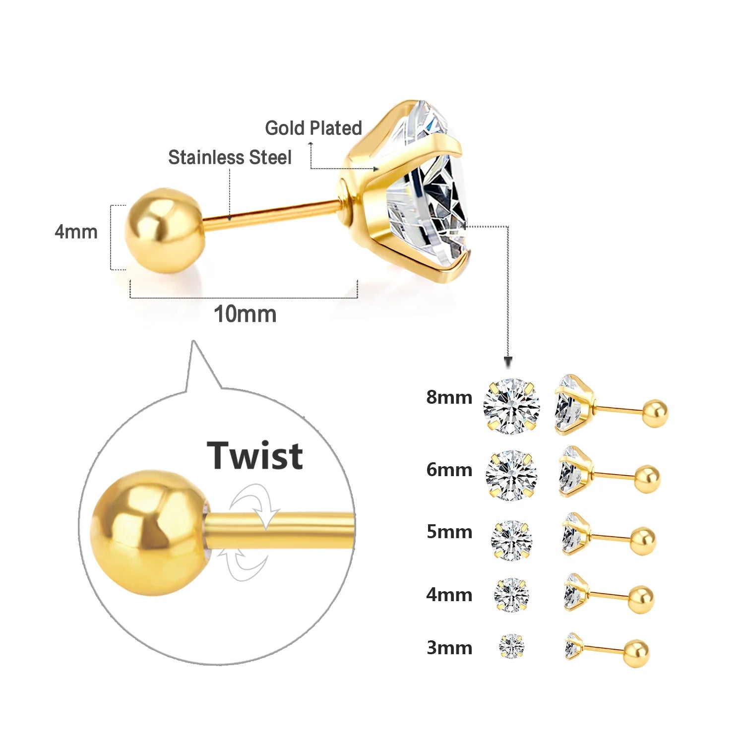 CRYSTAL STUD EARRINGS