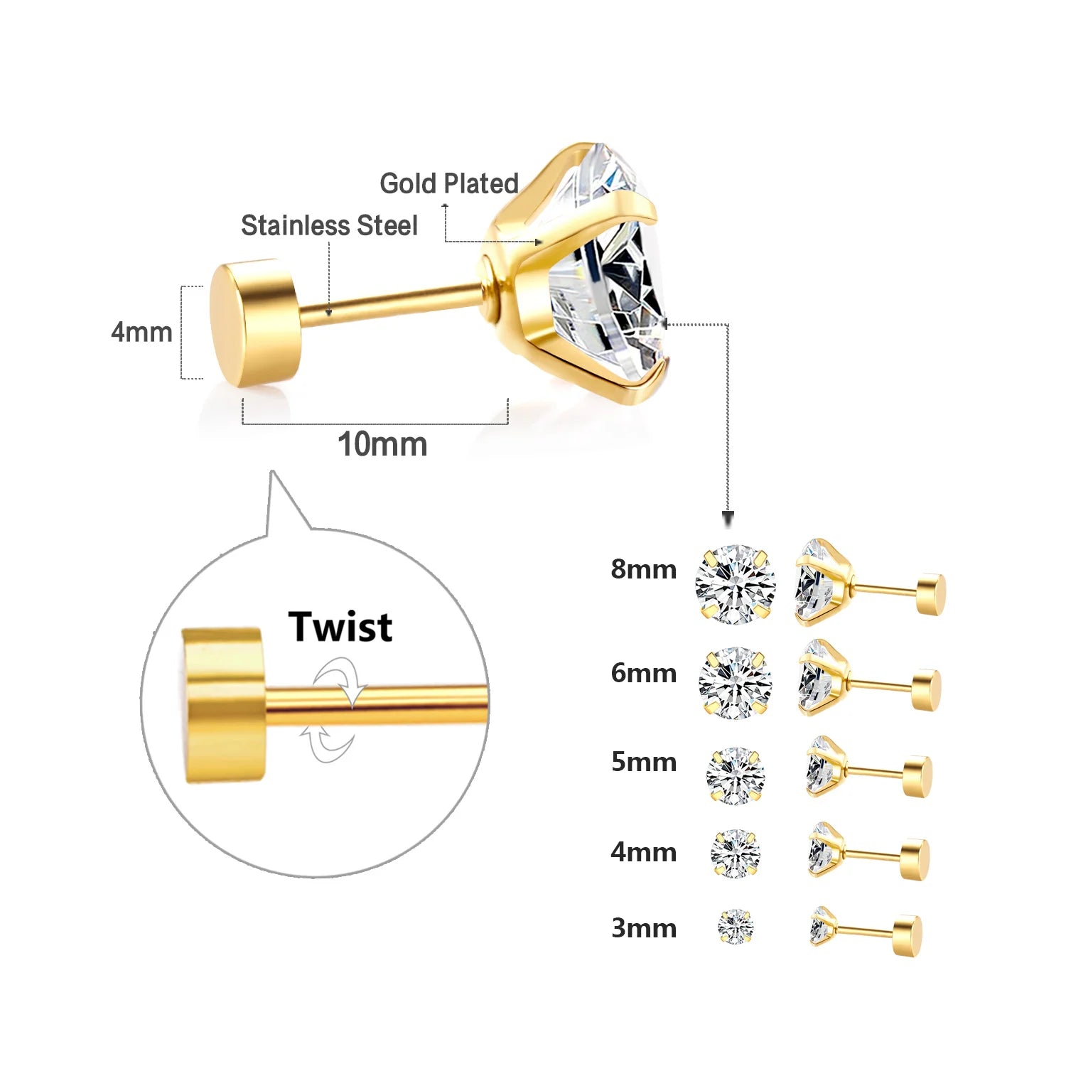 CRYSTAL STUD EARRINGS