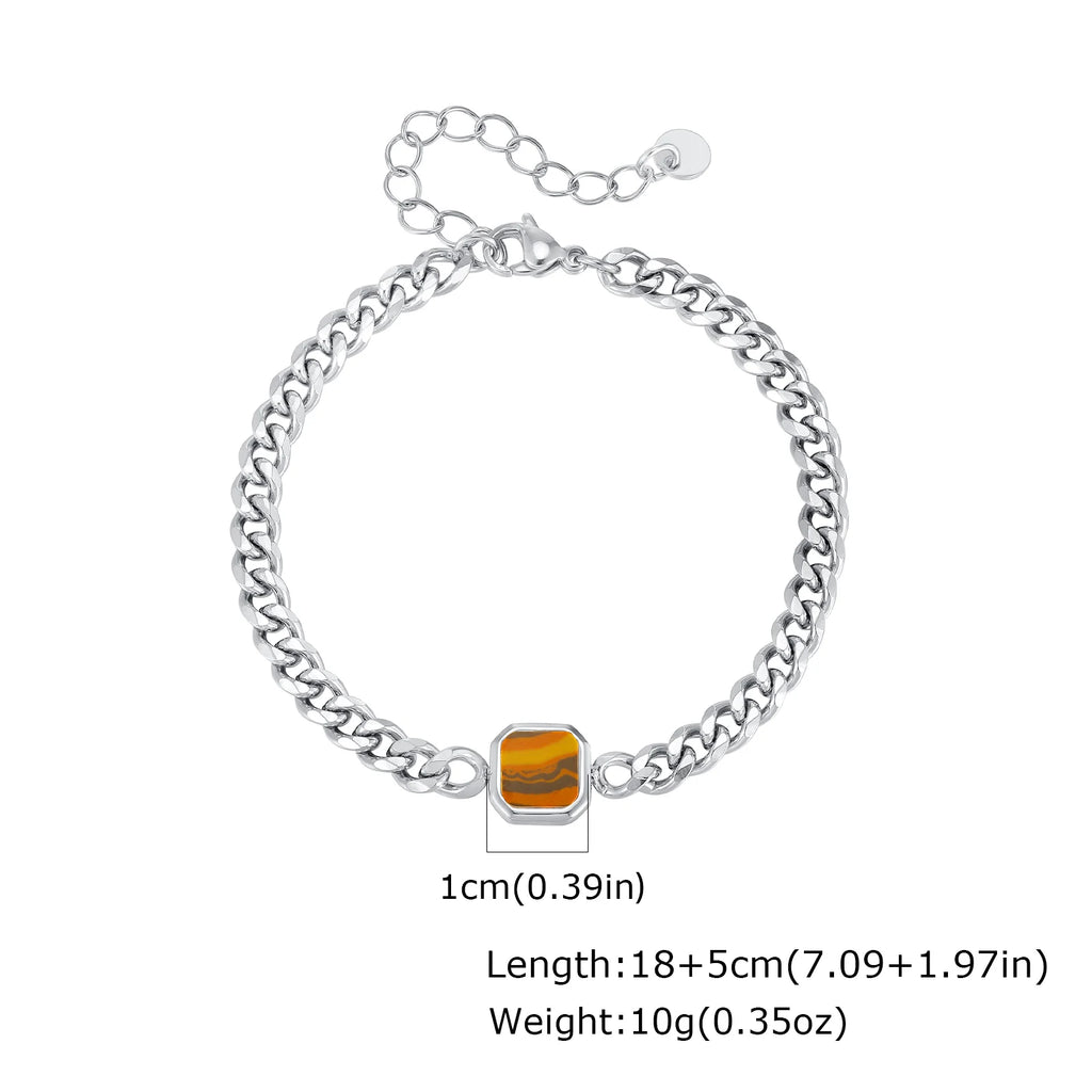 STONE CUBAN BRACELET