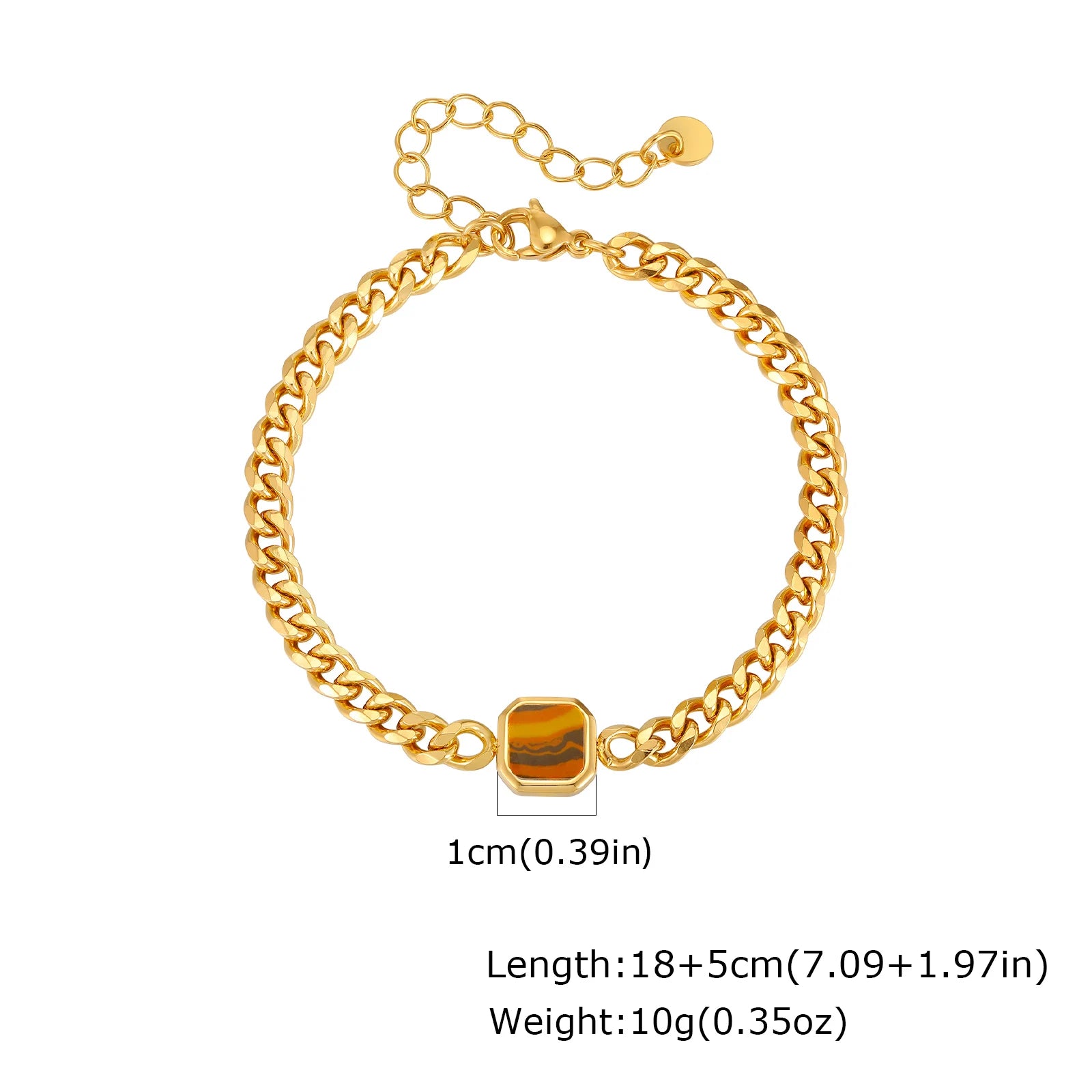 STONE CUBAN BRACELET