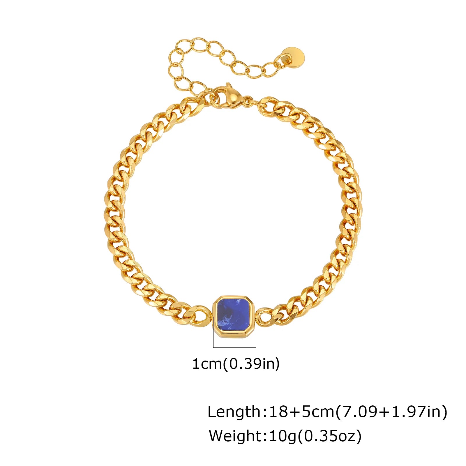 STONE CUBAN BRACELET