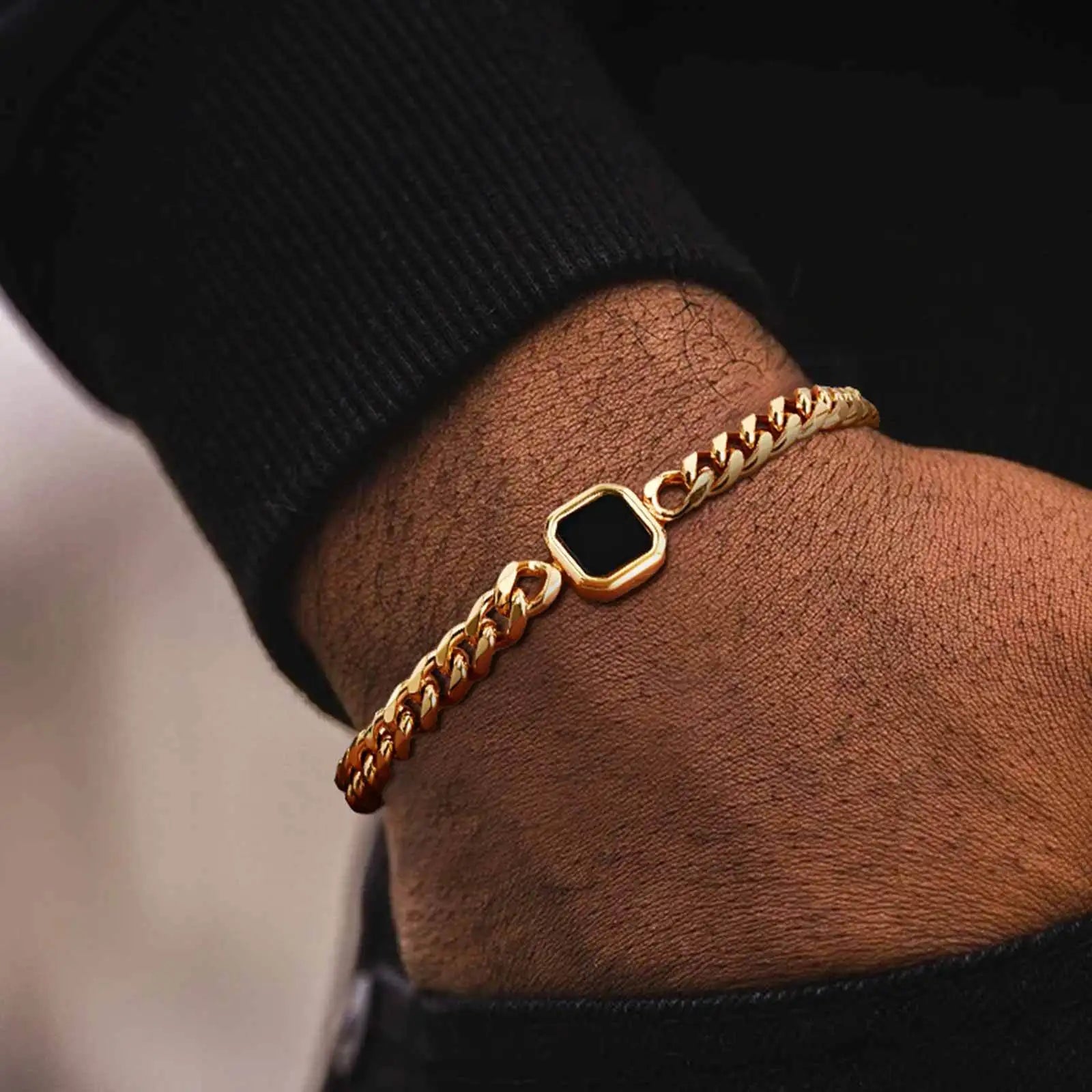 STONE CUBAN BRACELET