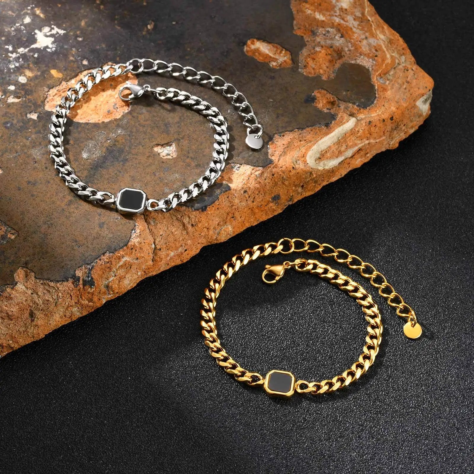 STONE CUBAN BRACELET