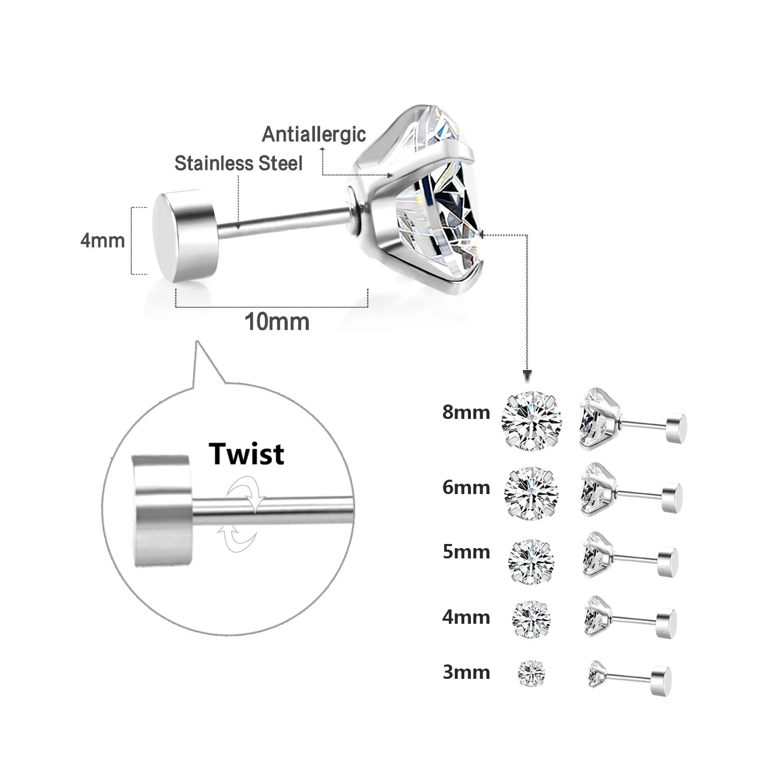 CRYSTAL STUD EARRINGS