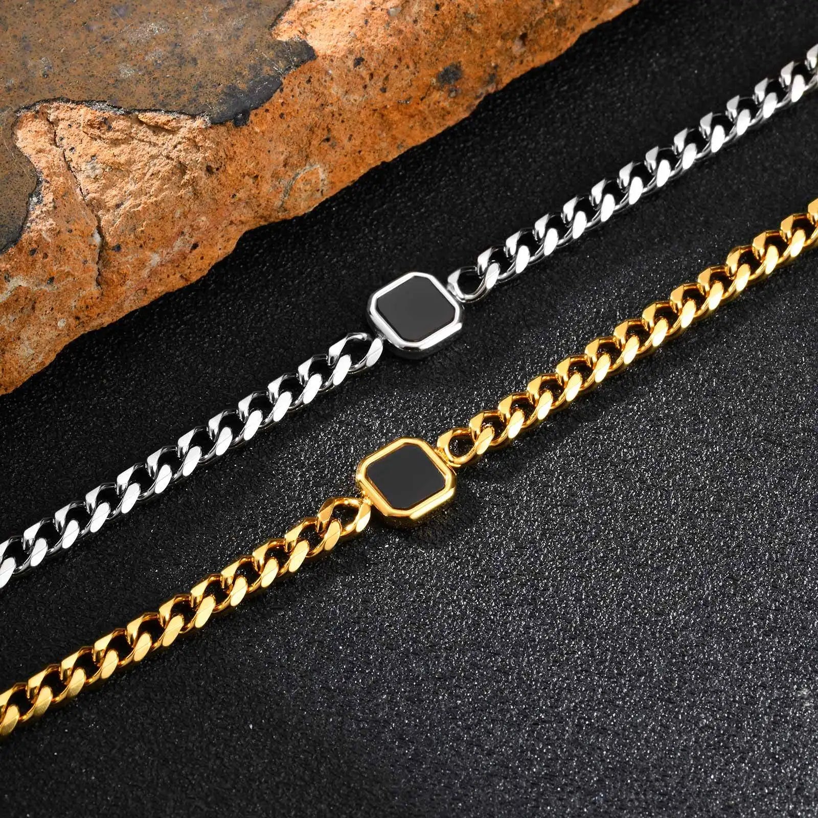 STONE CUBAN BRACELET