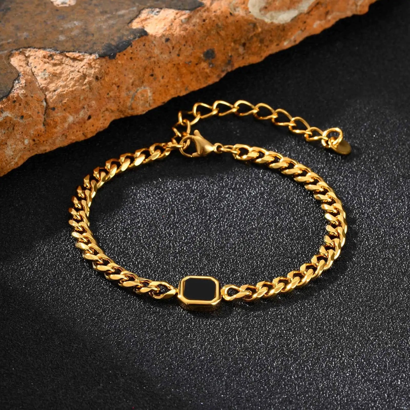 STONE CUBAN BRACELET
